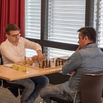 Brett 3: links IM Tobias Hirneise (Elo 2459) gegen Branimir Vujic (Elo 2347)© Jürgen Koch